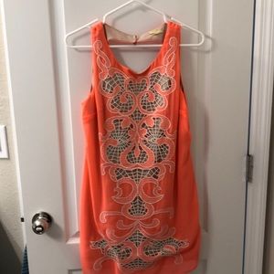 Pink/peach/white size medium above the knee dress
